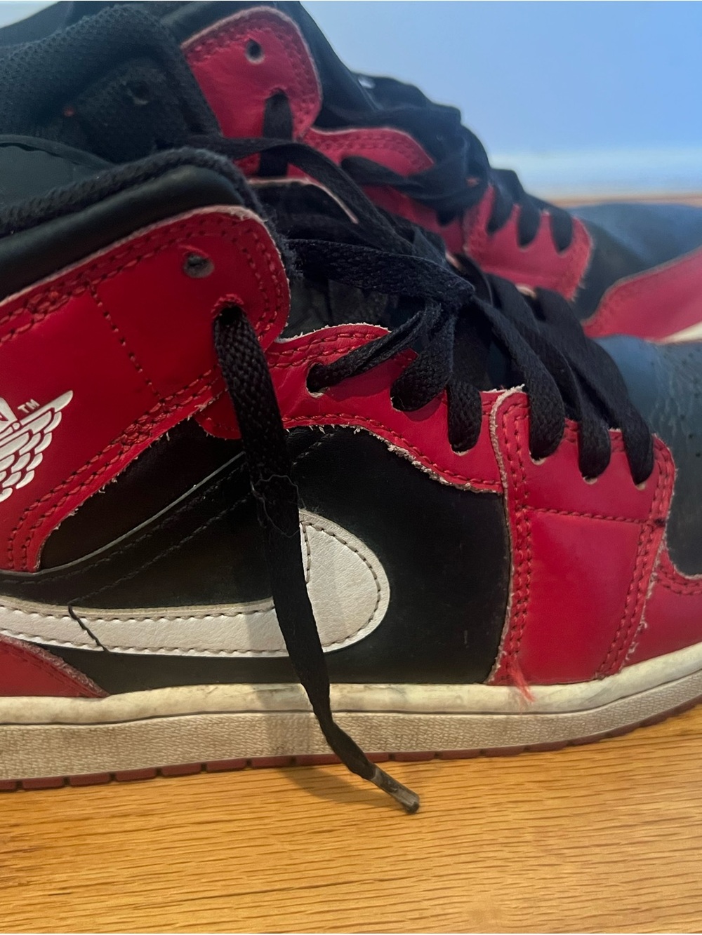 Nike Red, Black and White Retro High-Top Sneakers